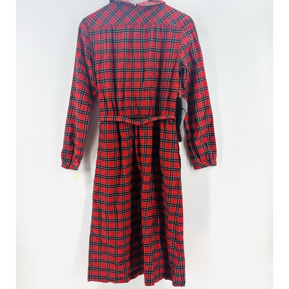 VTG 80s Don Sophisticates Dress Red Plaid School Girl Sz 10 BB39 Holiday NWT - Picture 3 of 13
